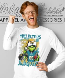 Grinch Jacksonville Jaguars Christmas Shirt – They Hate Us Because They Aint Us