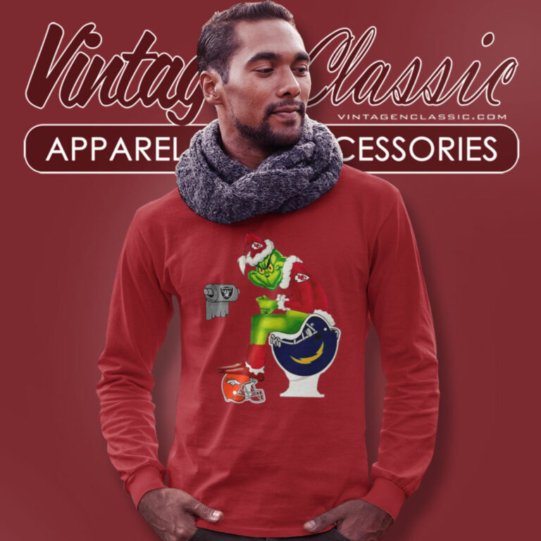 Grinch Kansas City Chiefs Toilet Long Sleeve Tee Grinch Kansas City Chiefs Toilet Long Sleeve Tee
