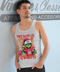 Grinch Kansas city Chiefs Christmas Shirt They Hate Us Because They Aint Us Tank Top Racerback