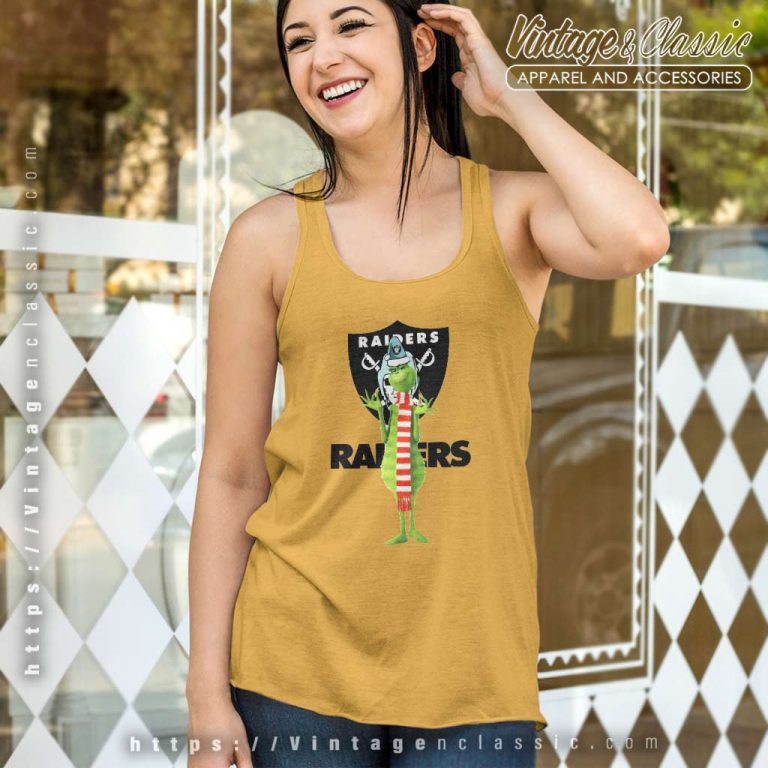 Grinch Las Vegas Raider Tank Top Racerback Grinch Las Vegas Raider Tank Top Racerback