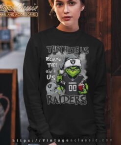 Grinch Las Vegas Raiders Christmas Shirt They Hate Us Because They Aint Us Sweatshirt