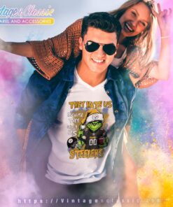 Grinch Pittsburgh Steelers Christmas Shirt They Hate Us Because They Aint Us V Neck TShirt