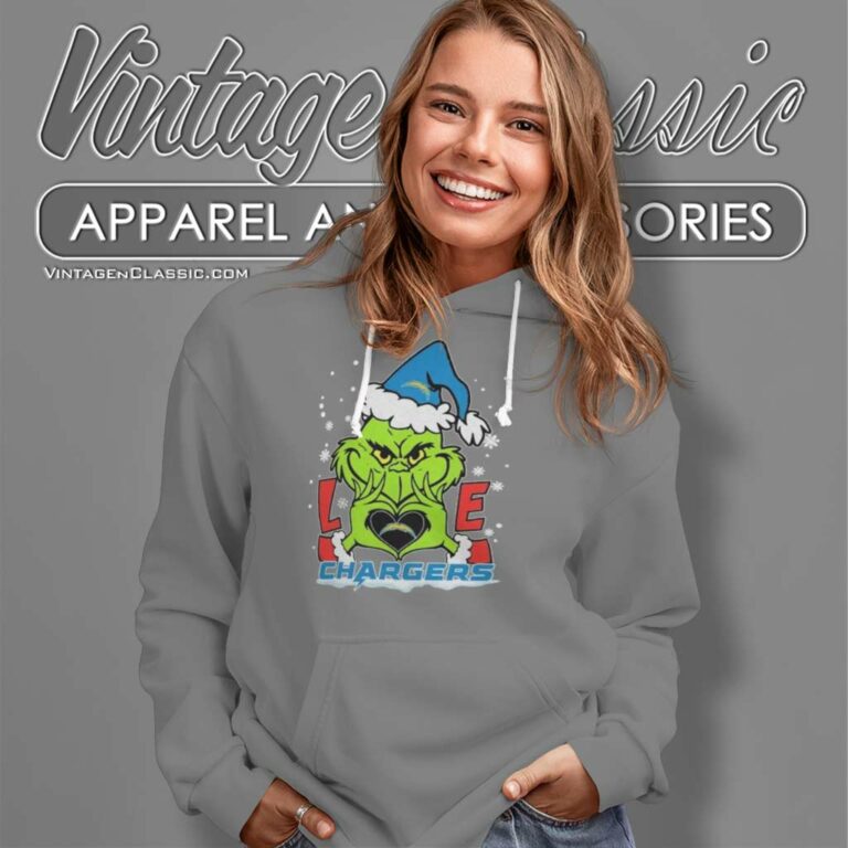 Grinch Love Heart Chargers Christmas Hoodie Grinch Love Heart Chargers Christmas Hoodie