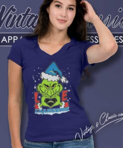 Grinch Love Heart Chargers Christmas V Neck TShirt