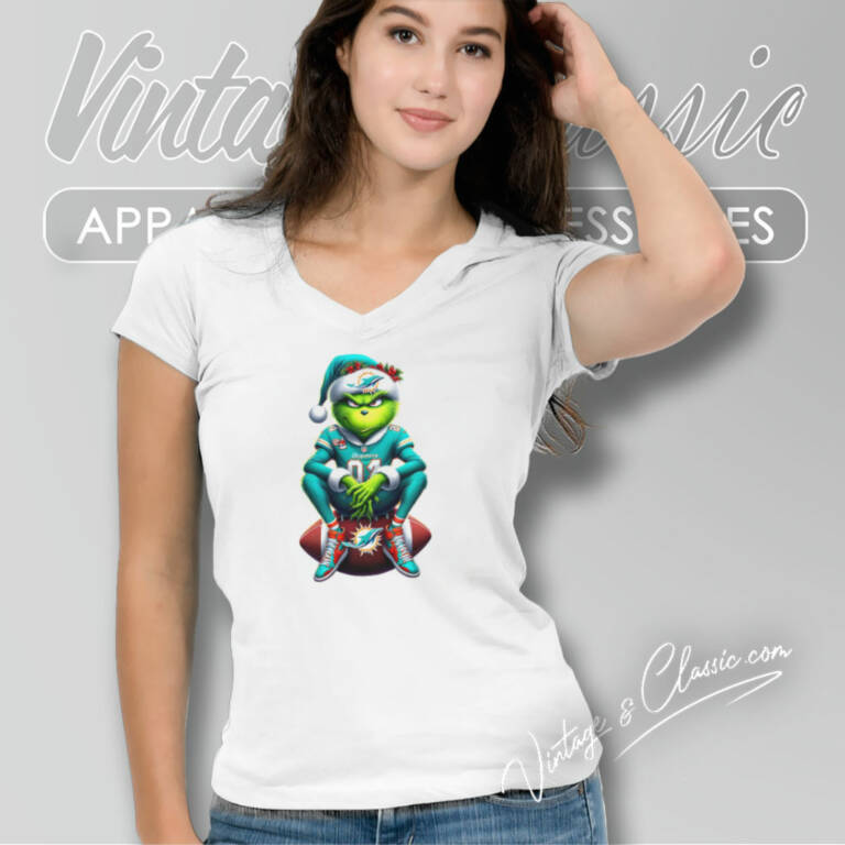 Grinch Miami Dolphins Shirt For Fan V Neck TShirt Grinch Miami Dolphins Shirt For Fan V Neck TShirt