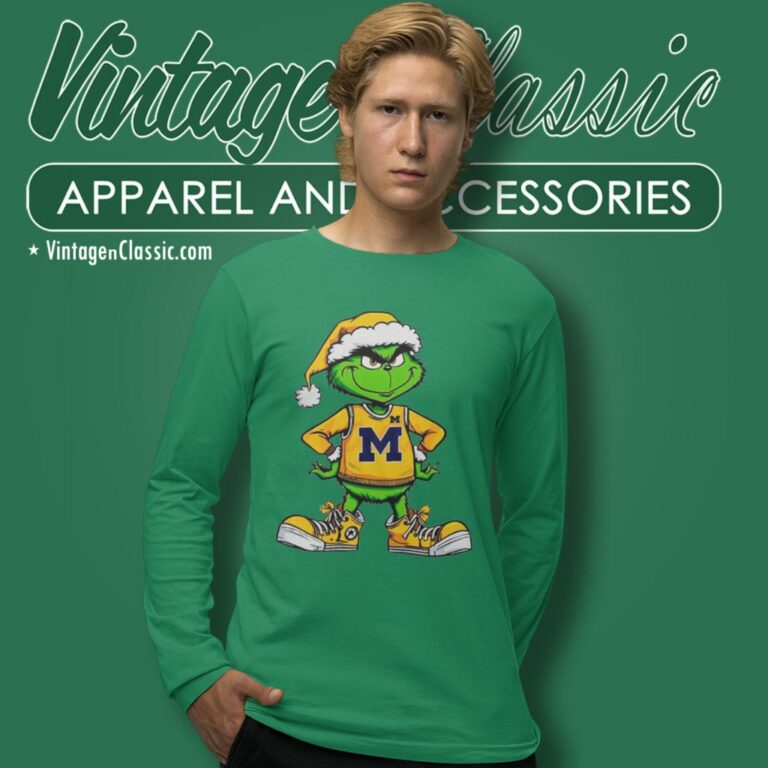 Grinch Michigan Wolverines Ncaa Funny Long Sleeve Tee Grinch Michigan Wolverines Ncaa Funny Long Sleeve Tee