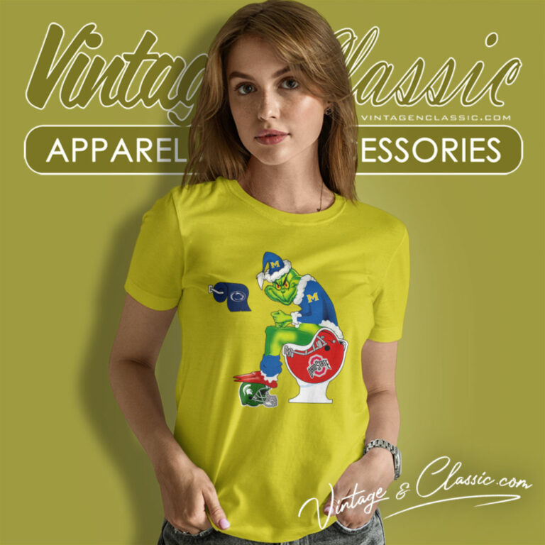 Grinch Michigan Wolverines Toilet Women T Shirt Grinch Michigan Wolverines Toilet Women T Shirt