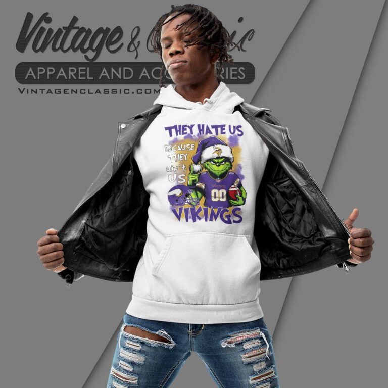 Grinch Minnesota Vikings Christmas Shirt They Hate Us Because They Aint Us Hoodie Grinch Minnesota Vikings Christmas Shirt They Hate Us Because They Aint Us Hoodie