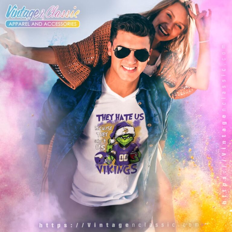 Grinch Minnesota Vikings Christmas Shirt They Hate Us Because They Aint Us V Neck TShirt Grinch Minnesota Vikings Christmas Shirt They Hate Us Because They Aint Us V Neck TShirt
