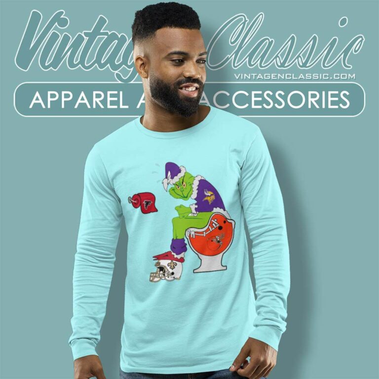 Grinch Minnesota Vikings Toilet Long Sleeve Tee Grinch Minnesota Vikings Toilet Long Sleeve Tee