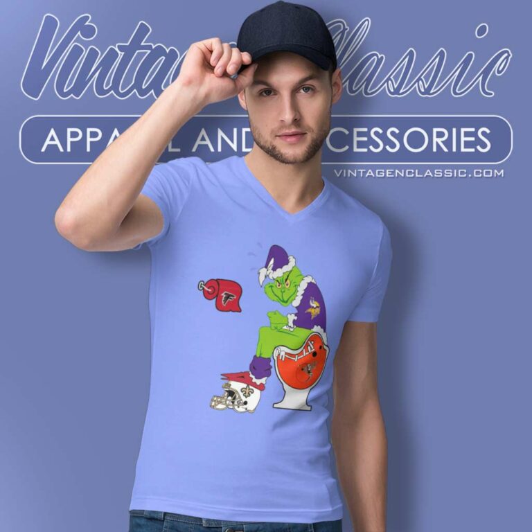 Grinch Minnesota Vikings Toilet V Neck TShirt Grinch Minnesota Vikings Toilet V Neck TShirt