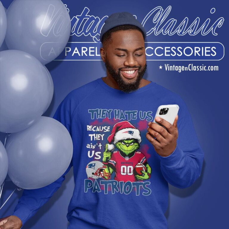 Grinch New England Patriots Christmas Shirt They Hate Us Because They Aint Us Sweatshirt Grinch New England Patriots Christmas Shirt They Hate Us Because They Aint Us Sweatshirt