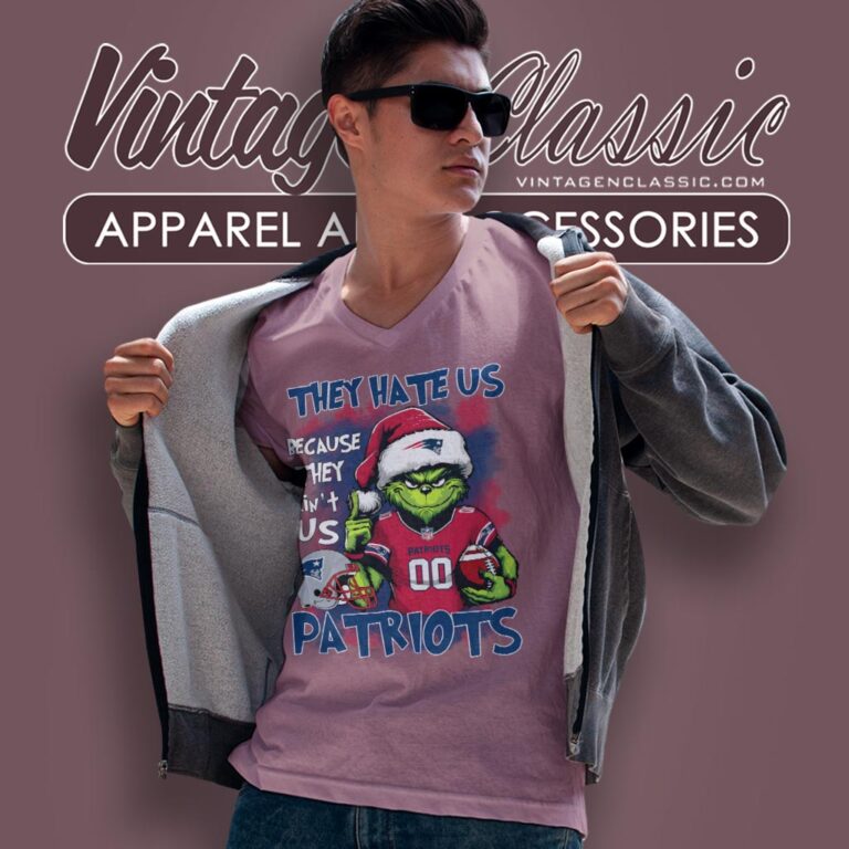 Grinch New England Patriots Christmas Shirt They Hate Us Because They Aint Us V Neck TShirt Grinch New England Patriots Christmas Shirt They Hate Us Because They Aint Us V Neck TShirt