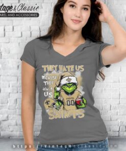 Grinch New Orleans Saints Christmas Shirt – They Hate Us Because They Aint Us