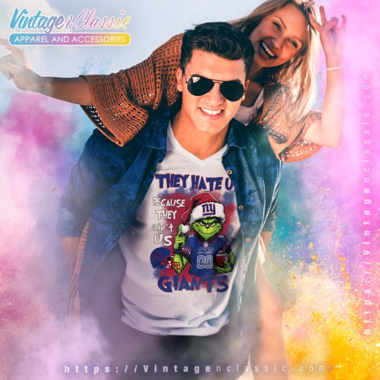 Grinch New York Giants Christmas Shirt They Hate Us Because They Aint Us V Neck TShirt Grinch New York Giants Christmas Shirt They Hate Us Because They Aint Us V Neck TShirt