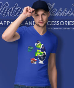 Grinch New York Giants Toilet V Neck TShirt