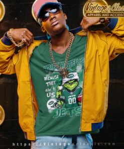 Grinch New York Jets Christmas Shirt They Hate Us Because They Aint Us V Neck TShirt