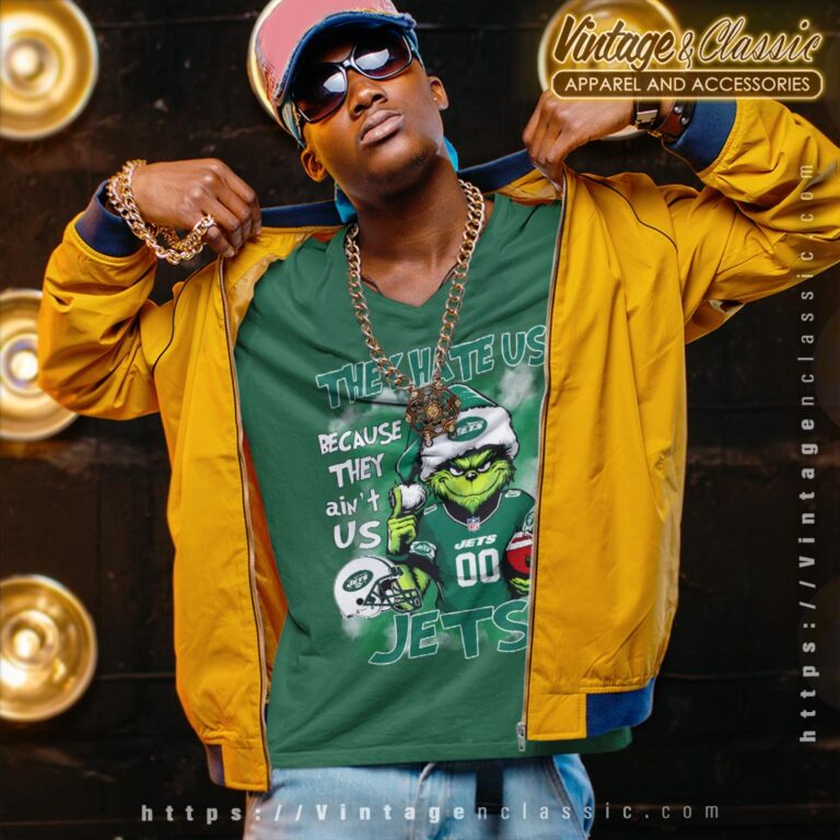 Grinch New York Jets Christmas Shirt They Hate Us Because They Aint Us V Neck TShirt Grinch New York Jets Christmas Shirt They Hate Us Because They Aint Us V Neck TShirt