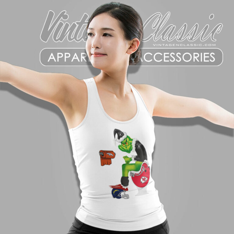 Grinch Oakland Raiders Toilet Tank Top Racerback Grinch Oakland Raiders Toilet Tank Top Racerback