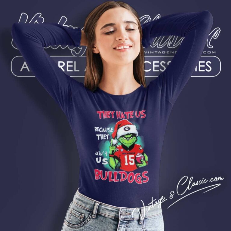 Grinch Santa Georgia Bulldogs Shirt They Hate Us Cause They Aint Us Long Sleeve Tee Grinch Santa Georgia Bulldogs Shirt They Hate Us Cause They Aint Us Long Sleeve Tee