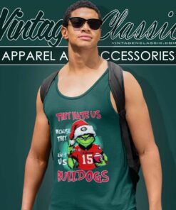 Grinch Santa Georgia Bulldogs Shirt They Hate Us Cause They Aint Us Tank Top Racerback