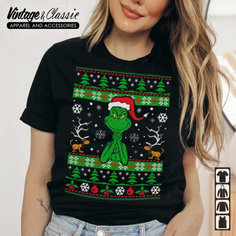 Grinch Santa Hat Max Dog Reindeer Christmas Shirt Grinch Santa Hat Max Dog Reindeer Christmas Shirt