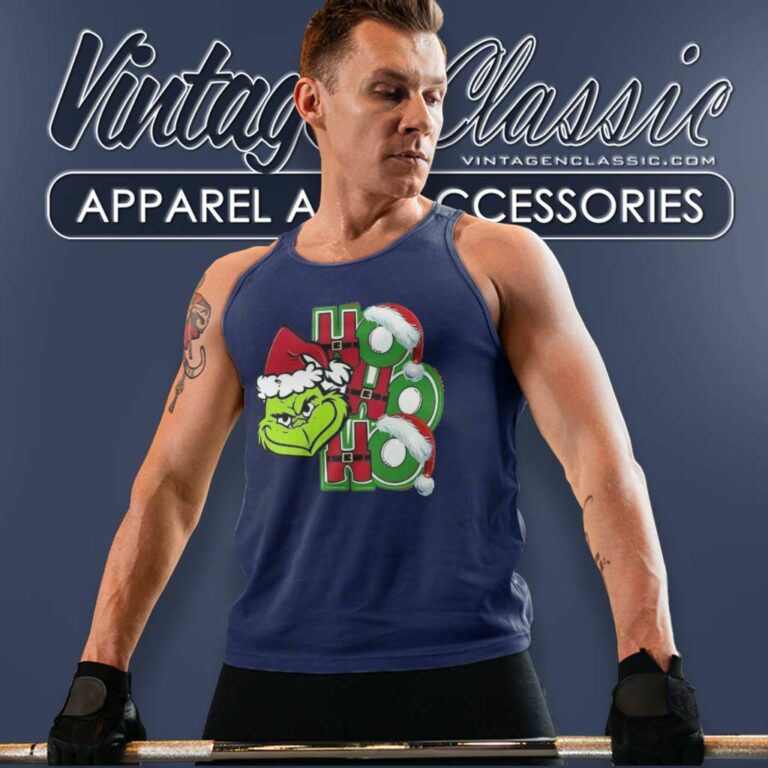 Grinch Santa Ho Ho Ho Christmas Tank Top Racerback Grinch Santa Ho Ho Ho Christmas Tank Top Racerback