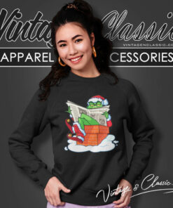 Grinch Santa Read The Newspaper Sweatshirt