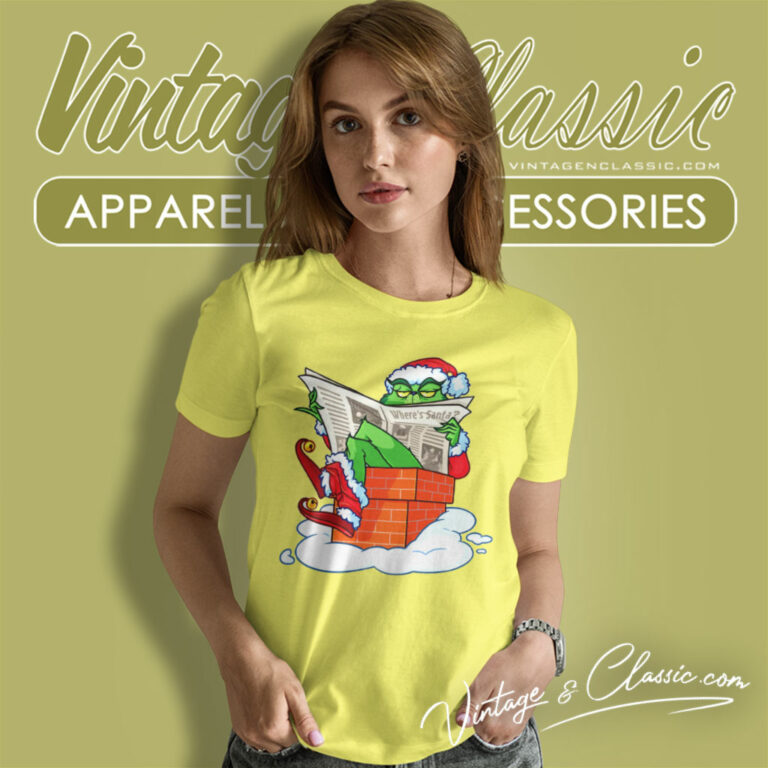 Grinch Santa Read The Newspaper Women T Shirt Grinch Santa Read The Newspaper Women T Shirt