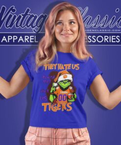 Grinch Santa They Hate Us Because They Aint Us Clemson Tigers Women T Shirt