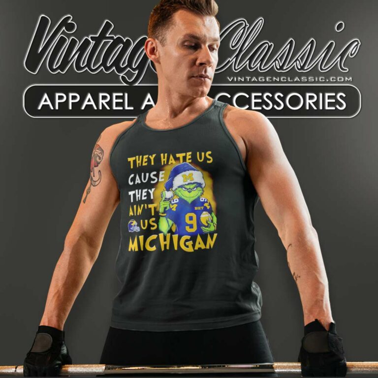 Grinch Santa They Hate Us Cause They Aint Us Michigan Wolverines Tank Top Racerback Grinch Santa They Hate Us Cause They Aint Us Michigan Wolverines Tank Top Racerback