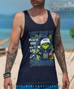 Grinch Seattle Seahawks Christmas Shirt They Hate Us Because They Aint Us Tank Top Racerback