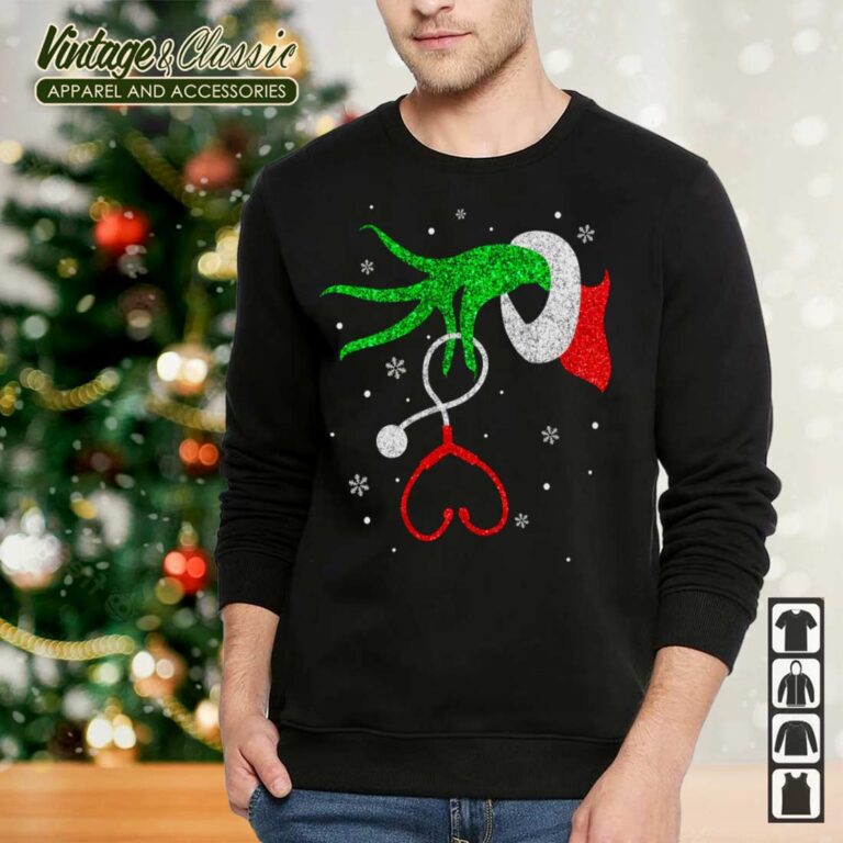 Grinch Stethoscope Nurse Christmas Shirt Grinch Nurse Sweatshirt Grinch Stethoscope Nurse Christmas Shirt Grinch Nurse Sweatshirt
