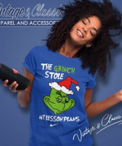 Grinch Stole My Lesson Plans Christmas Nike Logo Women TShirt