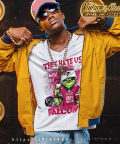 Grinch They Hate Us Because They Aint Us Atlanta Falcons Christmas Shirt V Neck TShirt