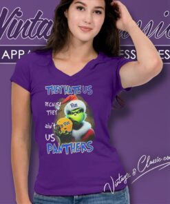 Grinch They Hate Us Because They Aint Us Carolina Panthers Christmas Shirt 5 Grinch They Hate Us Because They Aint Us Carolina Panthers Christmas V Neck TShirt