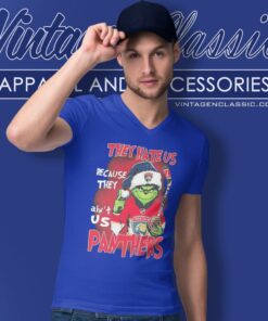 Grinch They Hate Us Because They Aint Us Florida Panthers Christmas V Neck TShirt