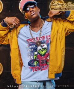 Grinch They Hate Us Because They Aint Us Houston Texans Shirt V Neck TShirt