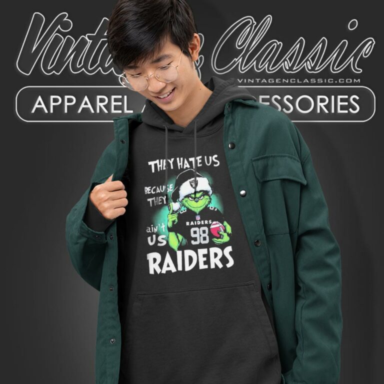 Grinch They Hate Us Because They Aint Us Las Vegas Raiders Christmas Hoodie Grinch They Hate Us Because They Aint Us Las Vegas Raiders Christmas Hoodie