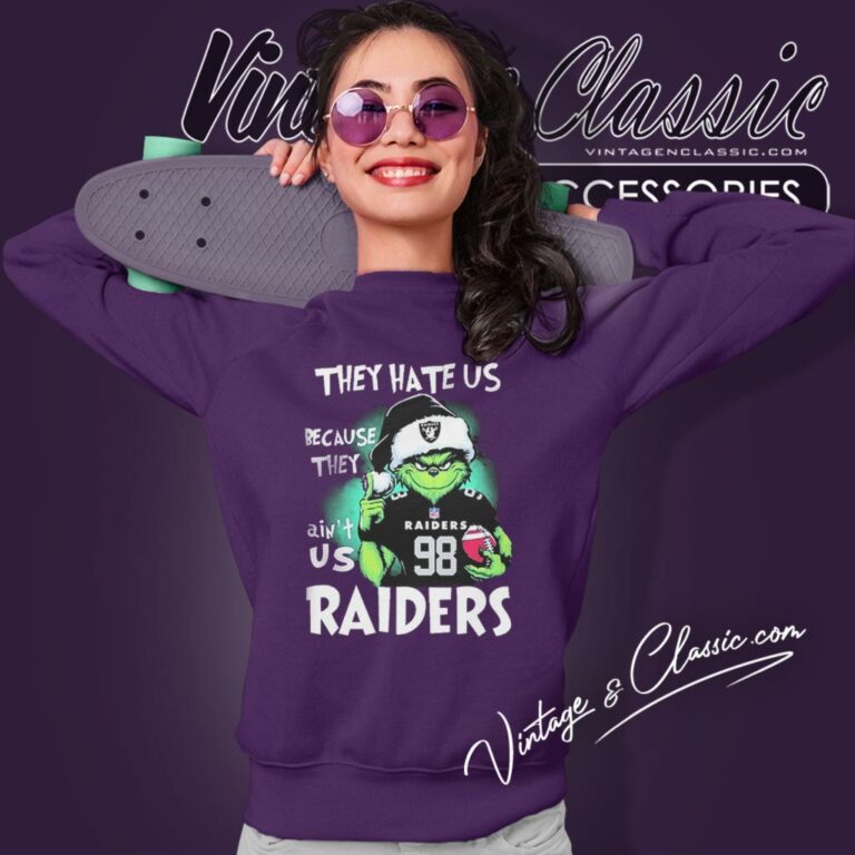Grinch They Hate Us Because They Aint Us Las Vegas Raiders Christmas Sweatshirt Grinch They Hate Us Because They Aint Us Las Vegas Raiders Christmas Sweatshirt