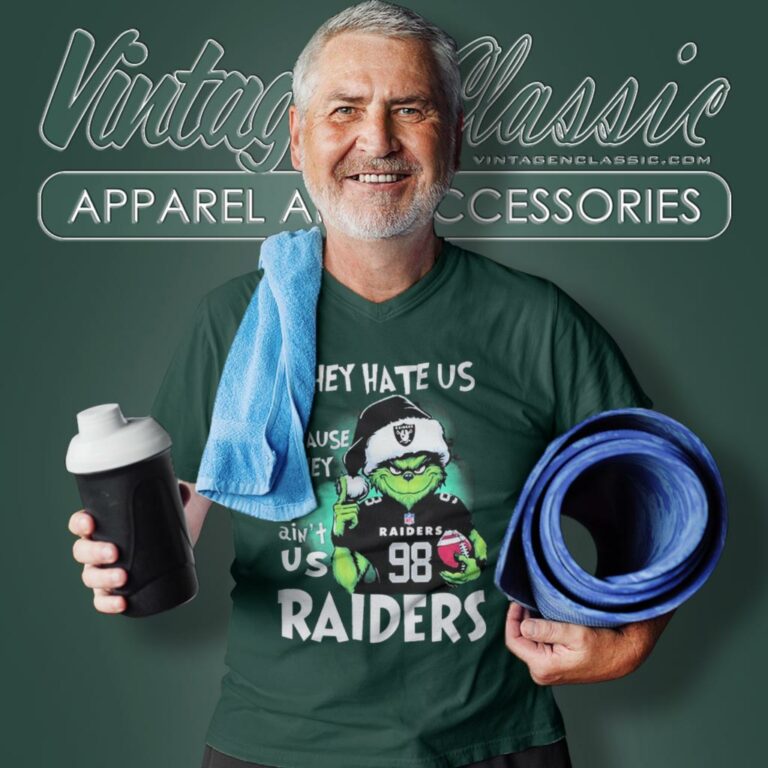 Grinch They Hate Us Because They Aint Us Las Vegas Raiders Christmas V Neck TShirt Grinch They Hate Us Because They Aint Us Las Vegas Raiders Christmas V Neck TShirt