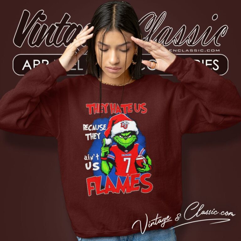 Grinch They Hate Us Because They Aint Us Liberty Flames Christmas Sweatshirt Grinch They Hate Us Because They Aint Us Liberty Flames Christmas Sweatshirt