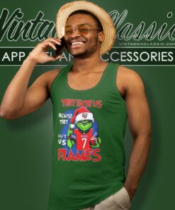 Grinch They Hate Us Because They Aint Us Liberty Flames Christmas Tank Top Racerback