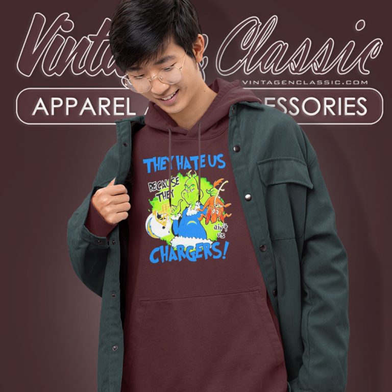 Grinch They Hate Us Because They Aint Us Los Angeles Chargers Hoodie Grinch They Hate Us Because They Aint Us Los Angeles Chargers Hoodie