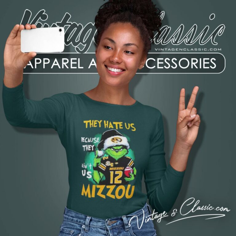 Grinch They Hate Us Because They Aint Us Missouri Tigers Football Christmas Long Sleeve Tee Grinch They Hate Us Because They Aint Us Missouri Tigers Football Christmas Long Sleeve Tee