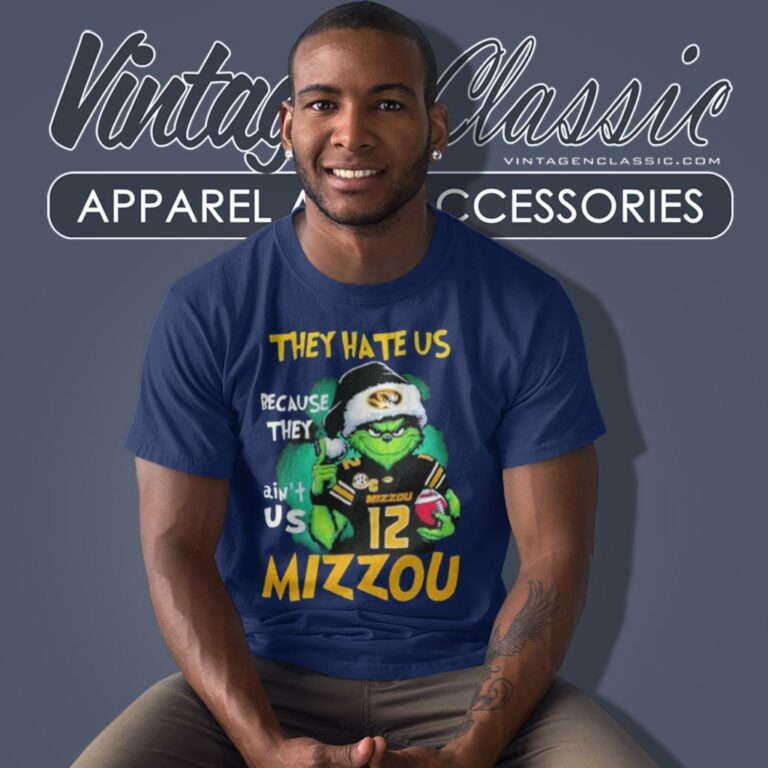 Grinch They Hate Us Because They Aint Us Missouri Tigers Football Christmas T Shirt Grinch They Hate Us Because They Aint Us Missouri Tigers Football Christmas T Shirt