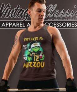 Grinch They Hate Us Because They Aint Us Missouri Tigers Football Christmas Tank Top Racerback