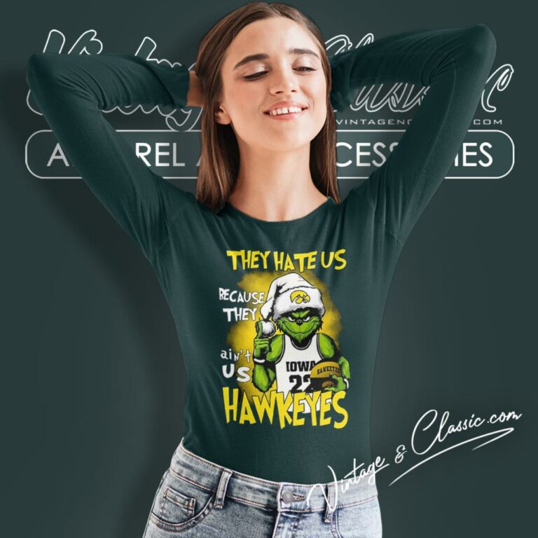 Grinch They Hate Us Because They Aint Us Ncaa Iowa Hawkeyes Christmas Long Sleeve Tee Grinch They Hate Us Because They Aint Us Ncaa Iowa Hawkeyes Christmas Long Sleeve Tee