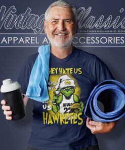 Grinch They Hate Us Because They Aint Us Ncaa Iowa Hawkeyes Christmas V Neck TShirt