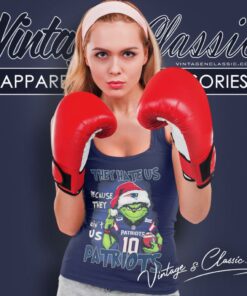 Grinch They Hate Us Because They Aint Us New England Patriots Christmas Tank Top Racerback